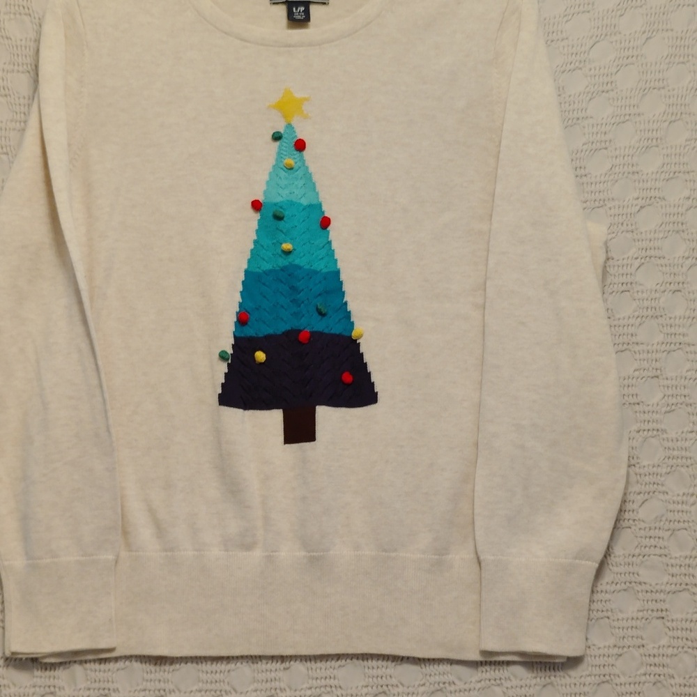 Lands End Crew Neck Christmas Sweater